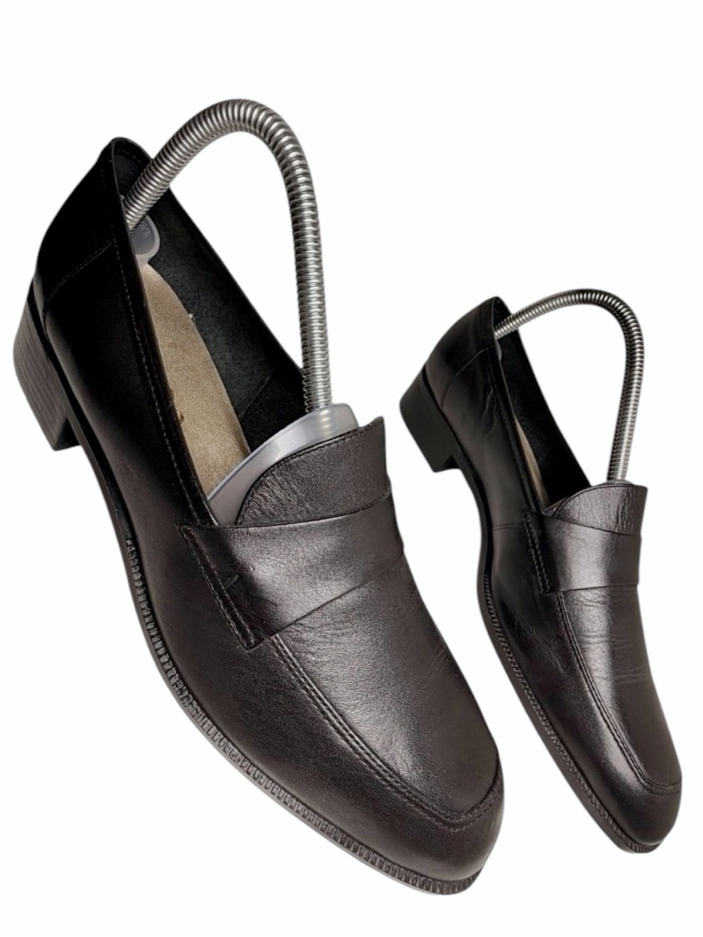 Vintage Unisa Black Leather Square Toe Loafers Womens 8.5 Y2K